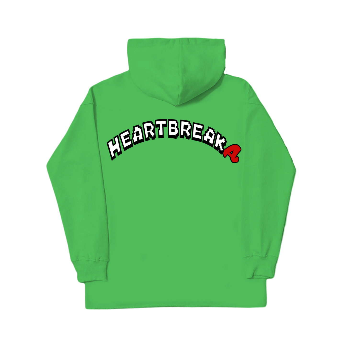HEART BREAKA LIME GREEN LOGO HOODIE