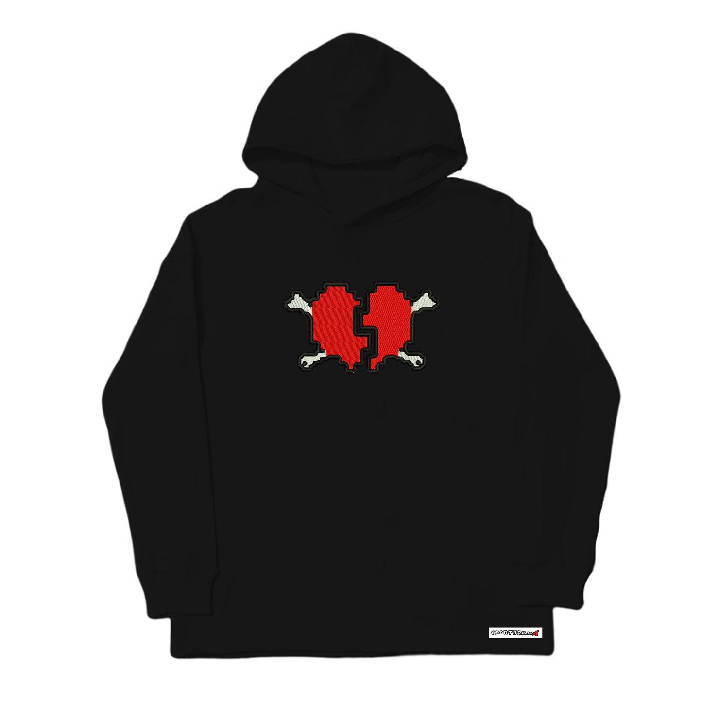 HEART BREAKA BLACK LOGO HOODIE